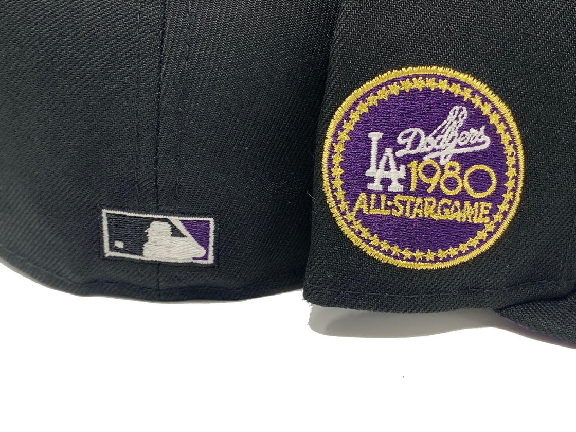 LOS ANGELES DODGERS 1980 ALL STAR GAME BLACK PURPLE BRIM NEW ERA FITTED HAT