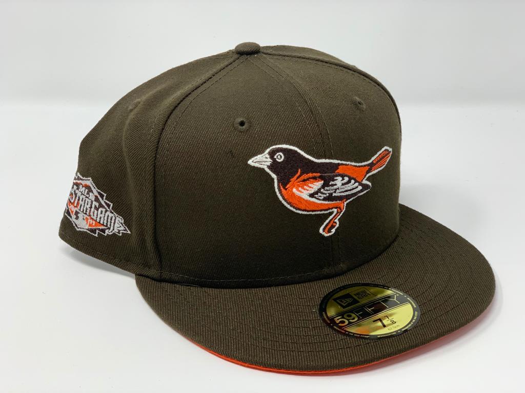 Baltimore Orioles Pinstripe 59FIFTY Fitted Hat, Brown - Size: 7 3/4, MLB by New Era