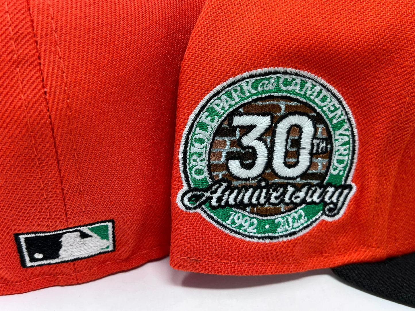 Baltimore Orioles 30th Anniversary Glow In The Dark " Pumpkin Collection" Green Brim New Era Fitted Hat