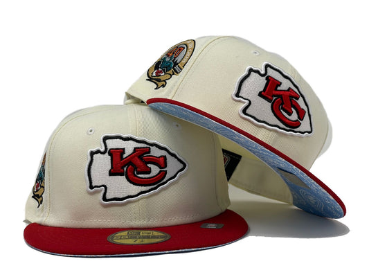 KANSAS CITY CHIEFS 40TH ANNIVERSARY "THURSDAY NIGHT FOOTBALL PAISLEY BRIM" COLLECTION" SKY BLUE PAISLEY BRIM NEW ERA FITTED HAT