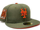 NEW YORK METS SUBWAY SERIES OLIVE GREEN ORANGE BRIM NEW ERA FITTED HAT