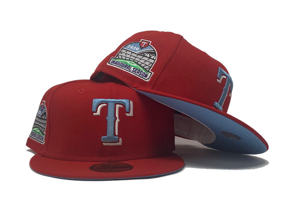Red Texas Rangers Inaugural Season Custom New Era Fitted Hat