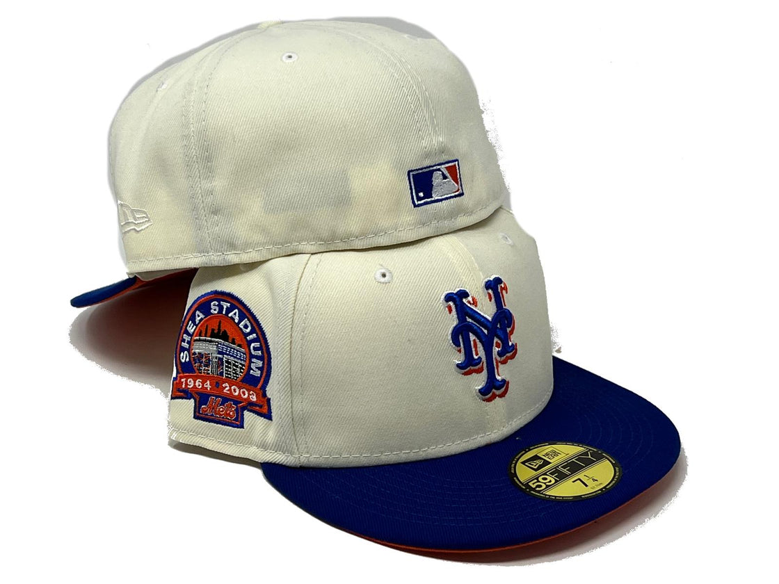 NEW YORK METS SHEA STADIUM ORANGE BRIM NEW ERA FITTED HAT