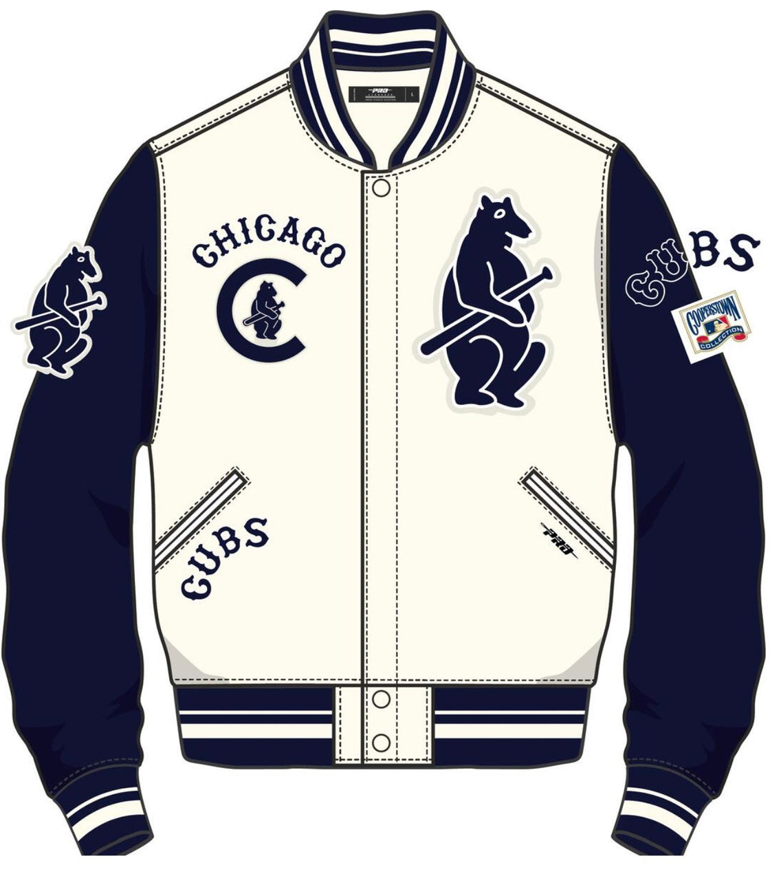Chicago Cubs Pro Standard Retro Classic Rib Wool Varsity Jacket