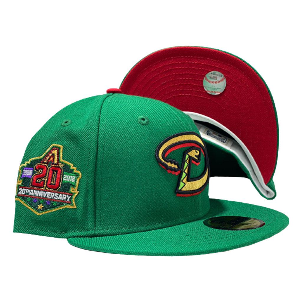 ARIZONA DIAMONDBACKS 2OTH ANNIVERSARY XMAS COLOR RED BRIM NEW ERA FITTED HAT