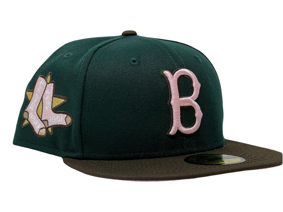 Boston Red Sox 1961 All Star Game Green Brown Visor Pink Brim New Era Fitted Hat