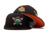 PITTSBURGH PIRATES DEEP BROWN "AUTUMN 2 COLLECTION" ORANGE BRIM NEW ERA FITTED HAT