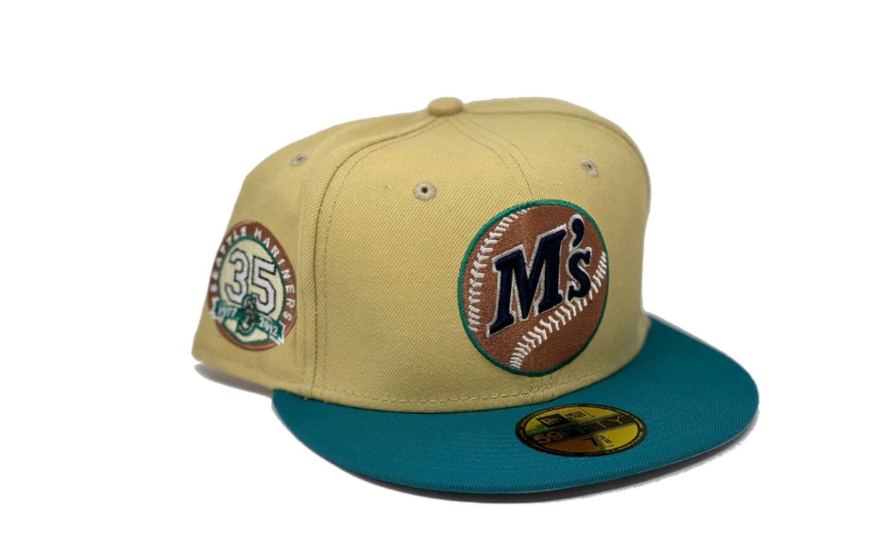 Seattle Mariners 35th Anniversary "Vegas Gold Collection" Fitted Hats