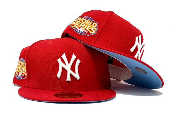 NEW YORK YANKEES 2009 WORLD SERIES RED ICY BRIM NEW ERA FITTED HAT