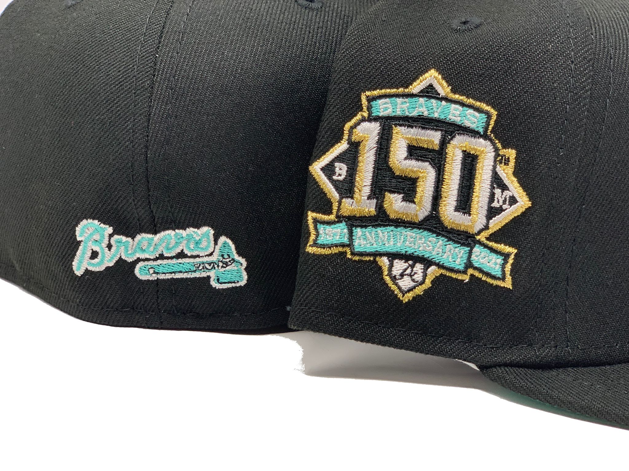 NEW ERA 59FIFTY MLB ATLANTA BRAVES 150TH ANNIVERSARY BLACK / WHEAT UV – FAM