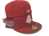 BOSTON RED SOX 2004 WORLD SERIES "STRAWBERRY REFRESHER" PINK BRIM NEW ERA FITTED HAT