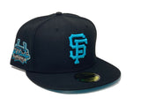 SAN FRANCISCO GIANTS  "TELL IT GOODBUY" CANDLESTICK PARK BLACK VICE BLUE BRIM NEW ERA FITTED HAT
