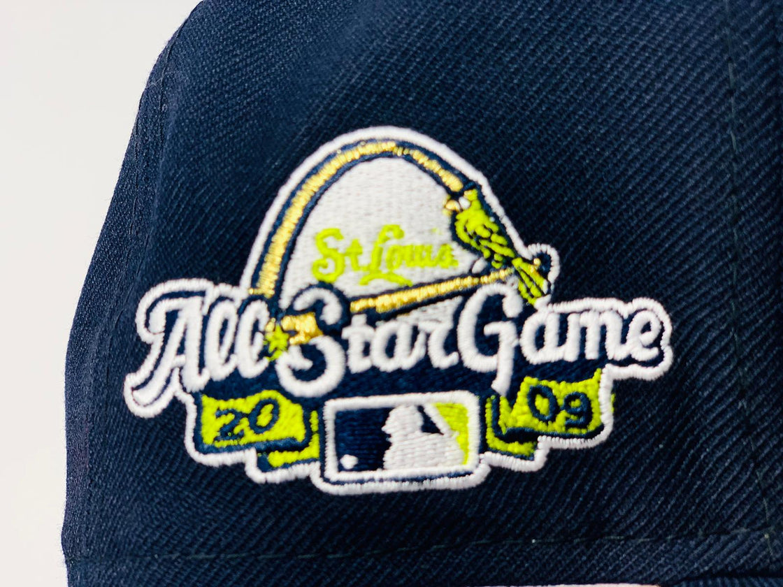 ST. LOUIS CARDINALS 2009 ALL STAR GAME NAVY BLUE NEON GREEN BRIM NEW ERA FITTED