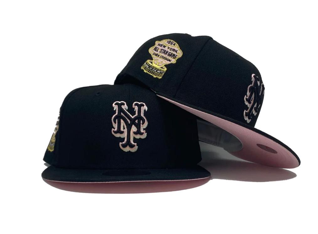 NEW YORK METS 1964 ALL STAR GAME BLACK PINK BRIM NEW ERA FITTED HAT