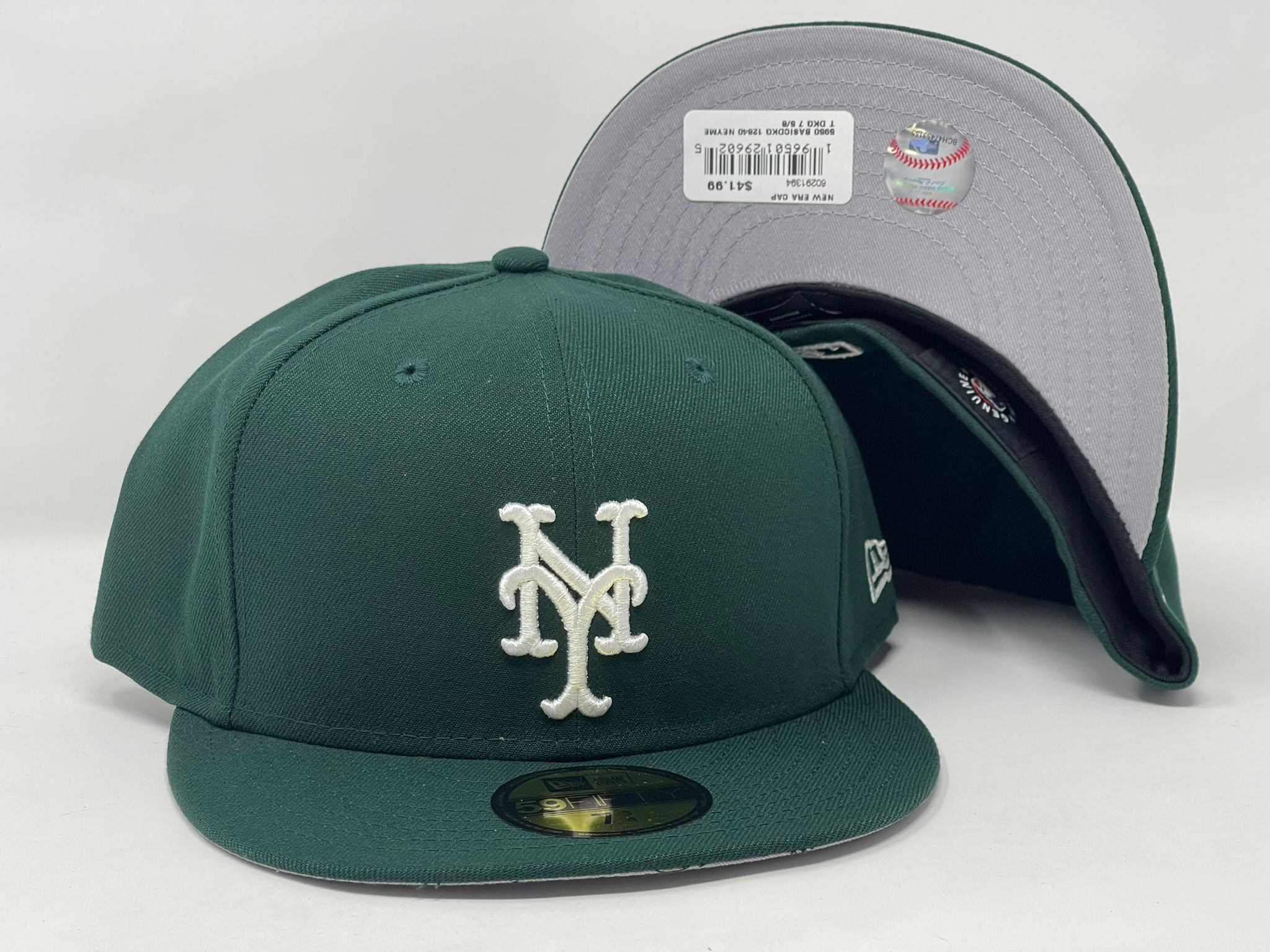 NEW YORK METS DARK GREEN GRAY BRIM NEW ERA FITTED HAT – Sports World 165