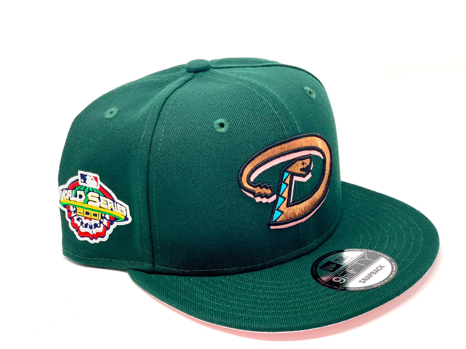 Arizona Diamondbacks Exclusive 2001 WS Patch Red Pink Brim – Rebeaters