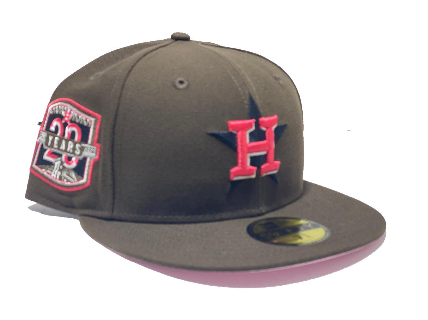 HOUSTON ASTRO 20TH ANNIVERSARY WALNUT PINK BRIM NEW ERA FITTED HAT