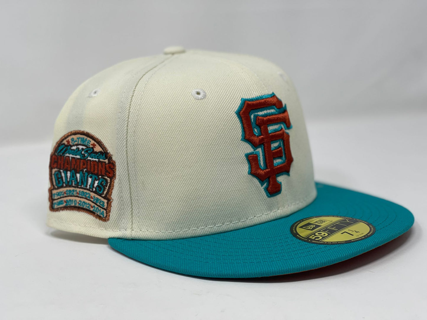 SAN FRANCISCO GIANTS 6TIMES WORLD CHAMPIONS " MIAMI SOUTH BEACH" PACK RUST BRIM NEW ERA FITTED HAT