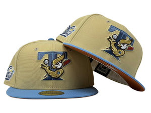 TORONTO BLUE JAYS 20TH ANNIVERSARY "SUNRISE GRADIENT 2" PACK RUST ORANGE BRIM NEW ERA FITTED HAT
