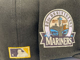 SEATTLE MARINERS 30TH ANNIVERSARY BROWN PINK BRIM NEW ERA FITTED HAT