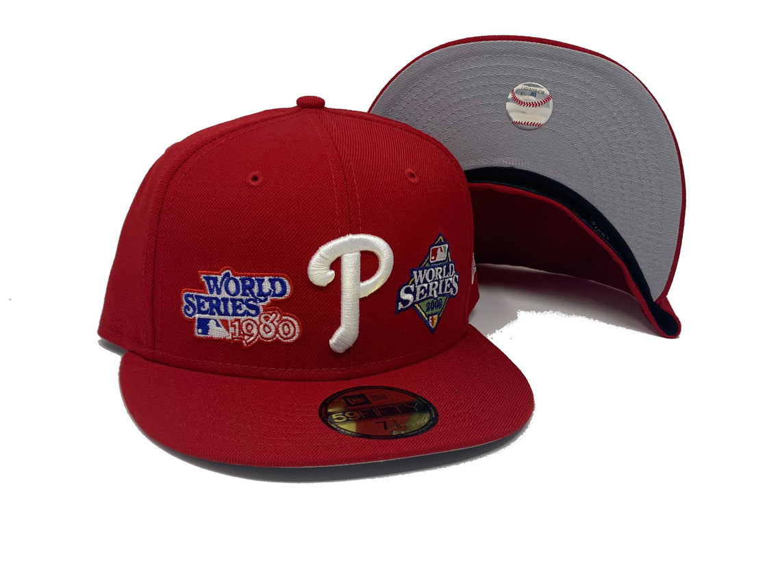 Red Philadelphia Phillies World Champions New Era Fitted Hat 