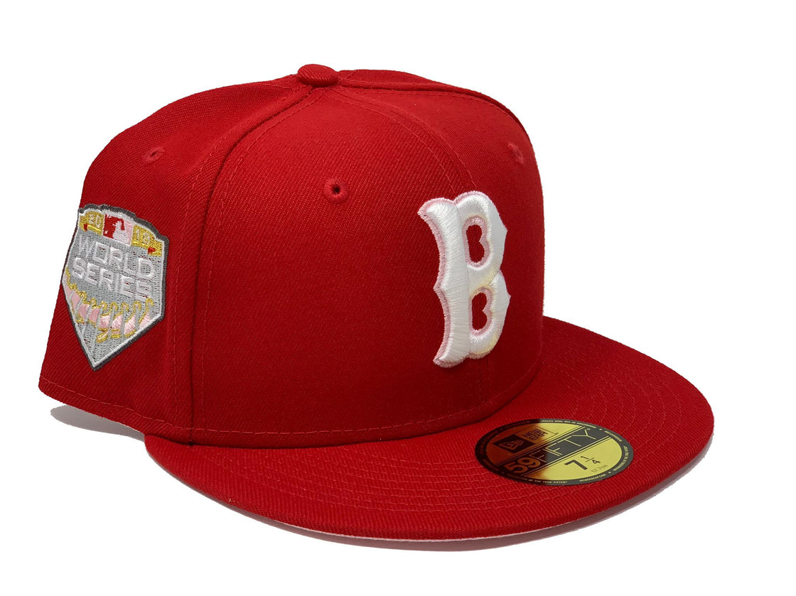 Red Boston Red Sox 2018 World Series LIGATURE LOGO Fitted Hat