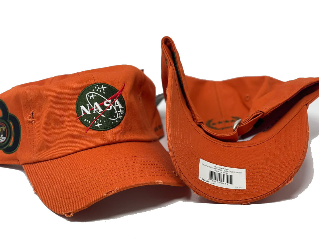 Orange Nasa Dad Hat 30th Anniversary Side Patch