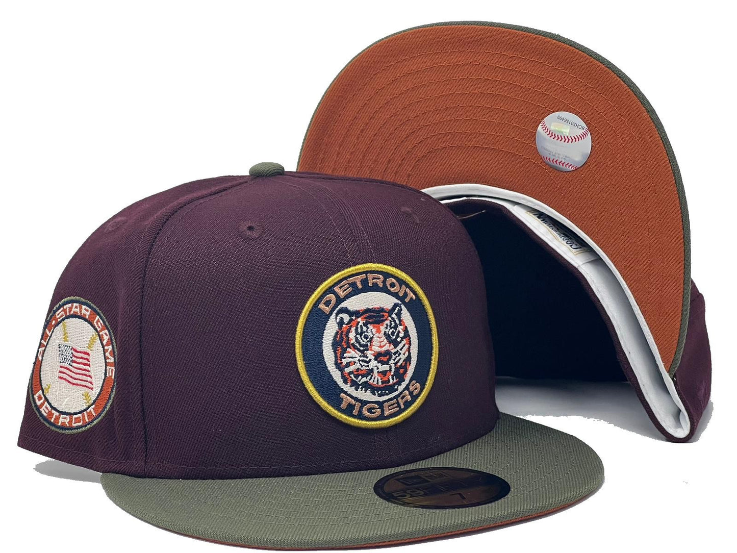 Detriot Tigers 1971 All Star Game Rust Orange Brim New Era Fitted Hat