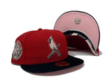 ST. LOUIS CARDINALS 1940 ALL STAR GAME " CORDUROY VISOR" PINK BRIM NEW ERA FITTED HAT