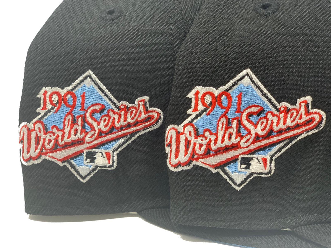 MINNESOTA TWINS 1991 WORLD SERIES BLACK ICY BRIM NEW ERA FITTED HAT