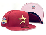 HOUSTON ASTROS 2005 WORLD SERIES BRICK RED PINK BRIM NEW ERA FITTED HAT
