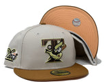 TORONTO BLUE JAYS 20TH ANNIVERSARY STONE CAMEL VISOR PEACH BRIM NEW ERA FITTED HAT