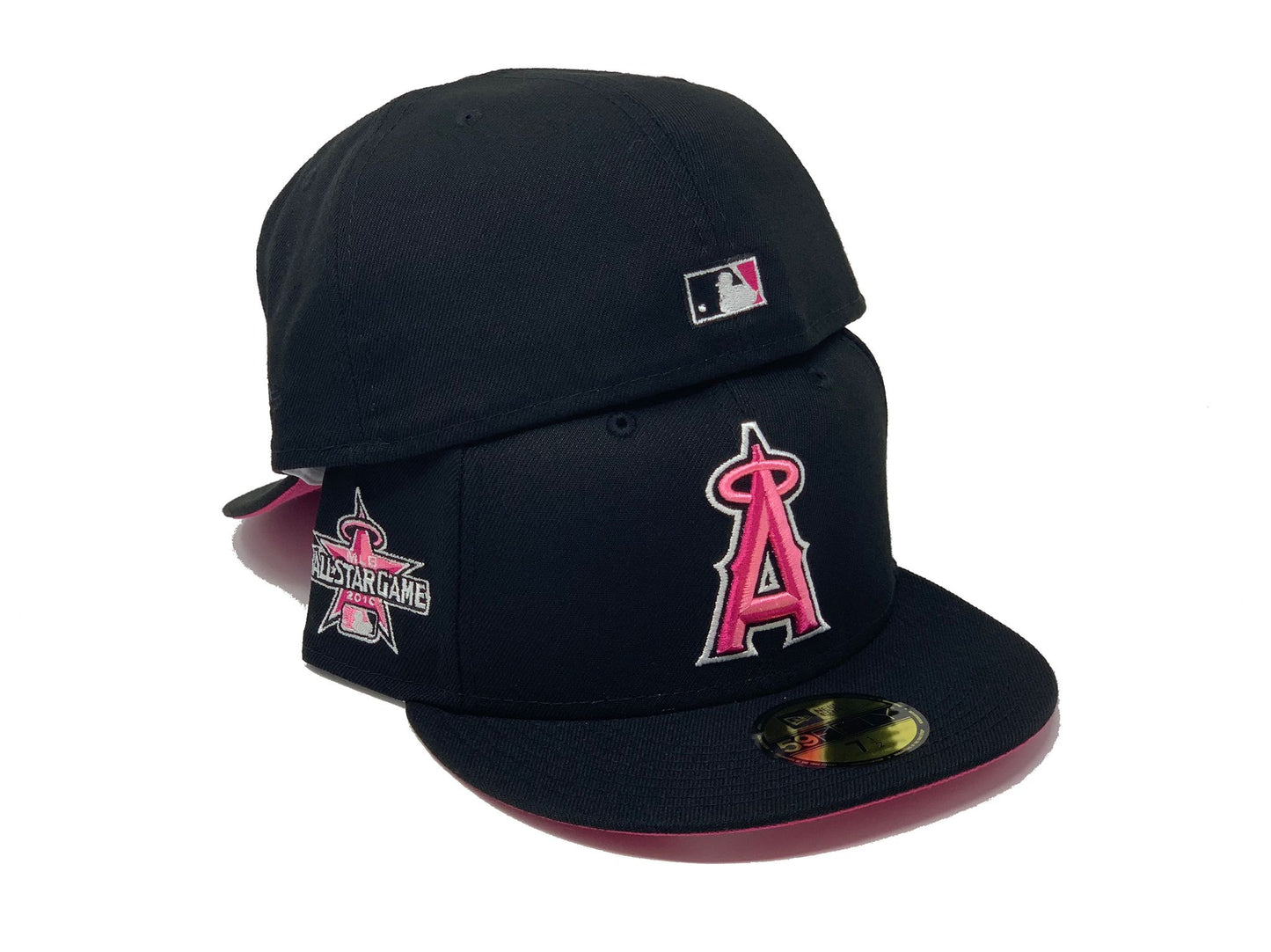 LOS ANGELES ANGELS 2010 ALL STAR GAME BLACK FUSION PINK BRIM NEW ERA FITTED HAT