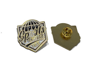 SPORTS WORLD 165 BLACK/ GOLD METAL PIN