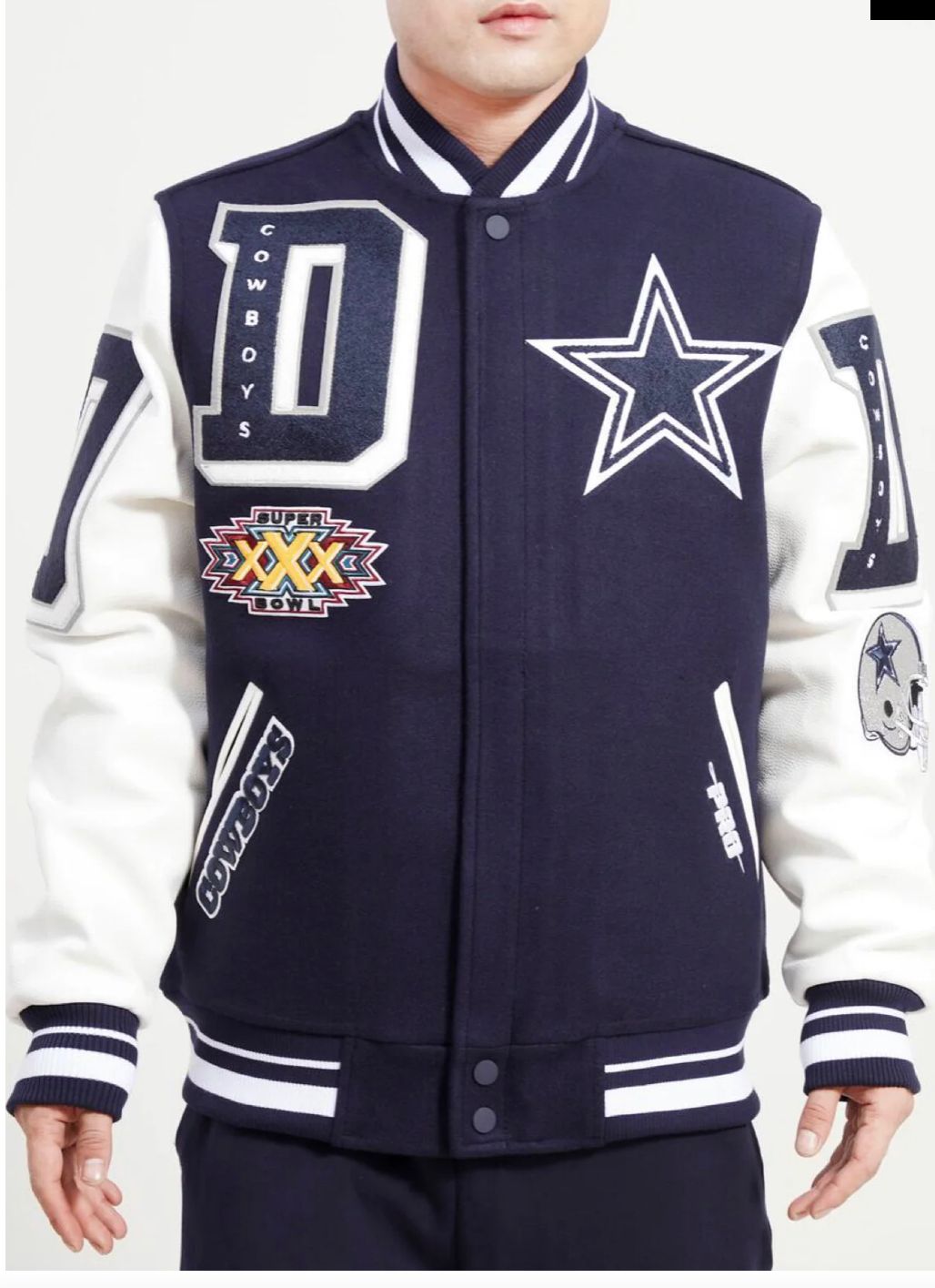 Men's Dallas Cowboys Pro Standard Triple Black Satin Full-Snap Varsity  Jacket