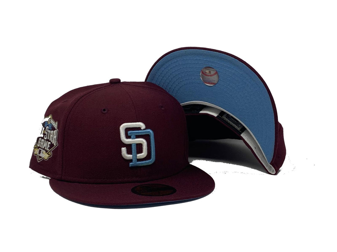 SAN DIEGO PADRES 2016 ALL STAR GAME MAROON ICY BRIM NEW ERA FITTED HAT