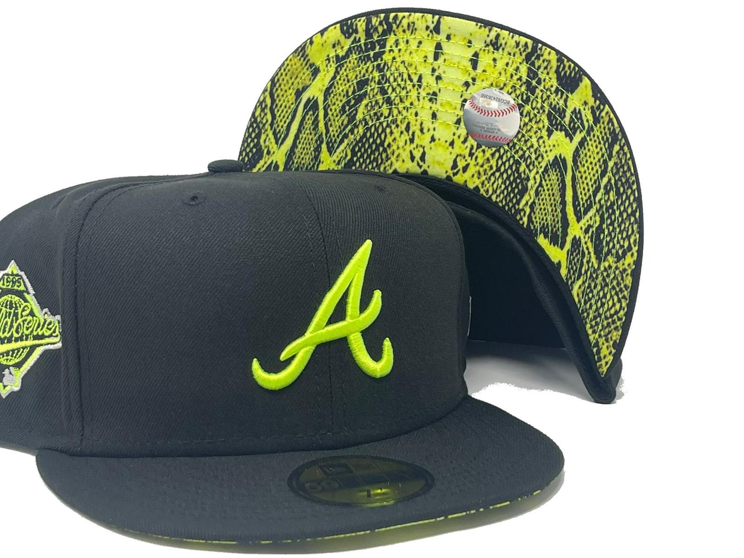 Atlanta Braves 1995 World Series Snakeskin Print Brim New Era Fitted Hat