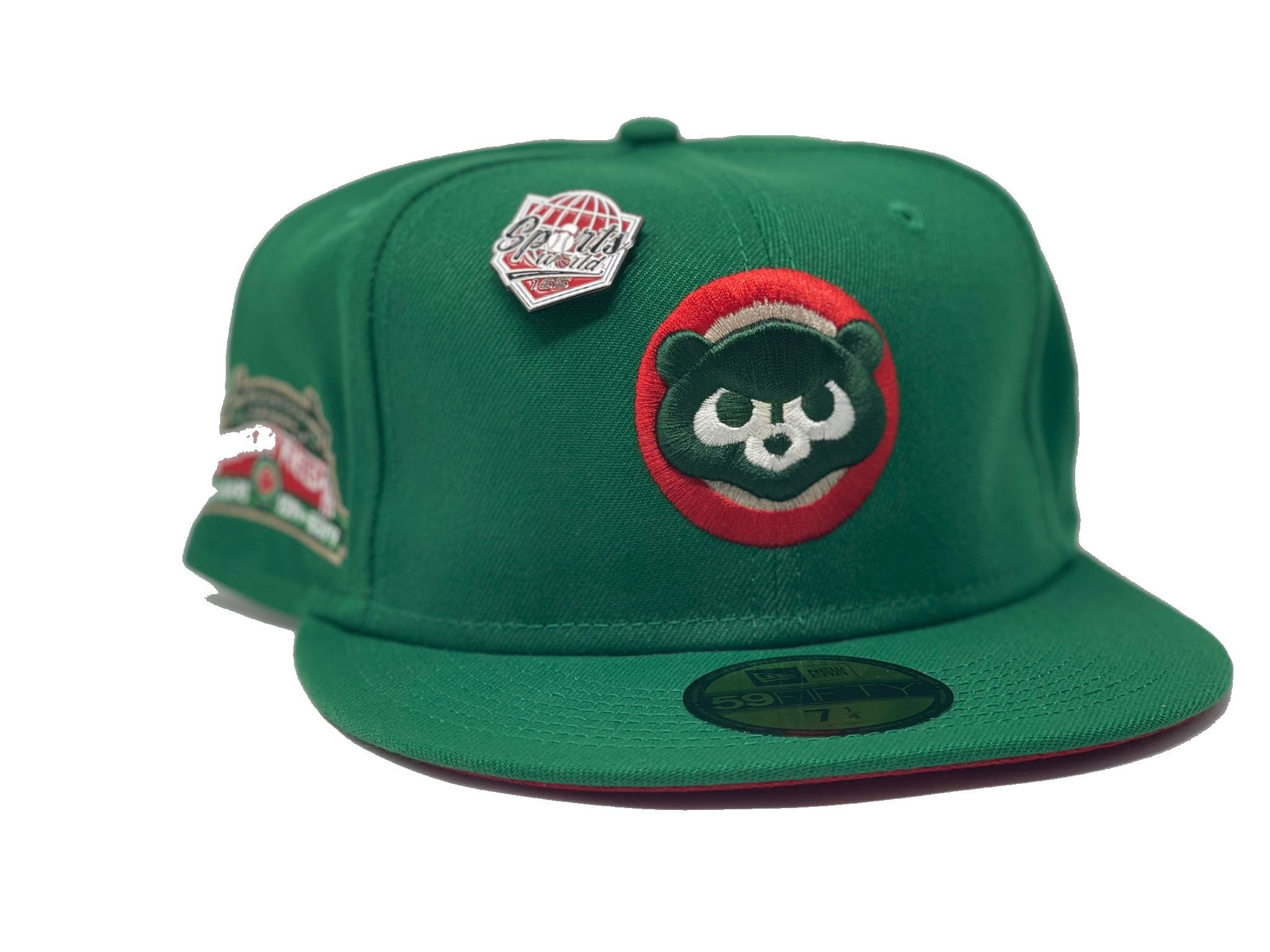 New Era 59Fifty Chicago Cubs￼￼ Fitted Hat Lids-Green UV-Size 7 3