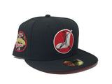 CHICAGO WHITE SOX 75TH ANNIVERSARY BLACK RED BRIM NEW ERA FITTED HAT