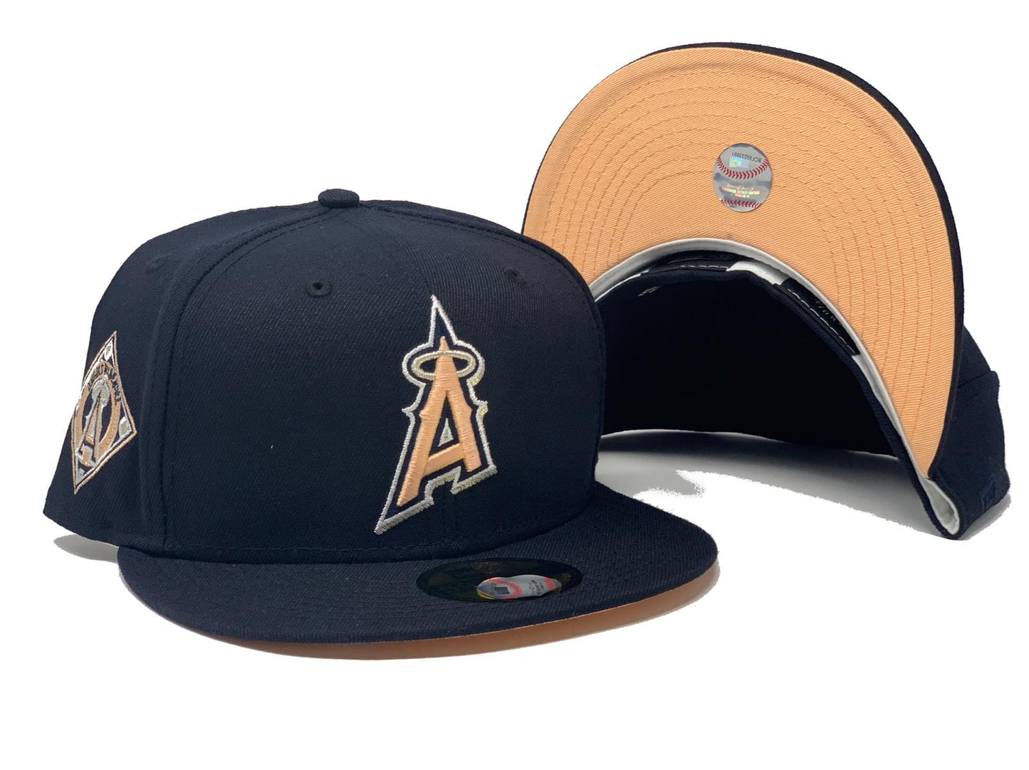Dark Navy Blue Los Angeles Angels Custom New Era Fitted Hat