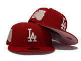 LOS ANGELES DODGERS 75TH WORLD SERIES " STRAWBERRY REFRESHER" RED PINK BRIM NEW ERA FITTED HAT