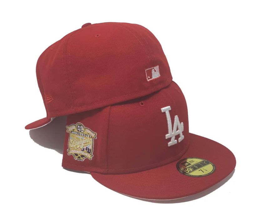 Red Los Angeles Dodgers 40th Anniversary Custom New Era Fitted Hat