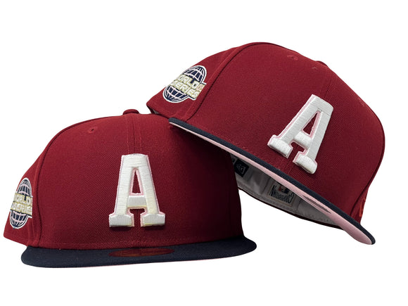 HOUSTON ASTROS 2005 WORLD SERIES LIGATURE LOGO PINK BRIM NEW ERA FITTED HAT