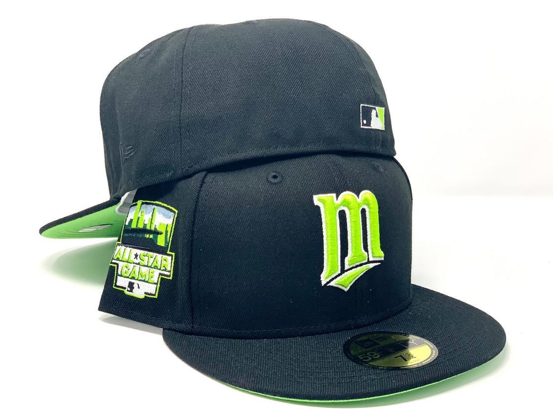 MINNESOTA TWINS 2014 ALL STAR GAME BLACK LIME GREEN BRIM NEW ERA FITTED HAT