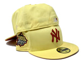 NEW YORK YANKEES 1999 WORLD SERIES SOFT YELLOW RUST ORANGE BRIM NEW ERA FITTED HAT