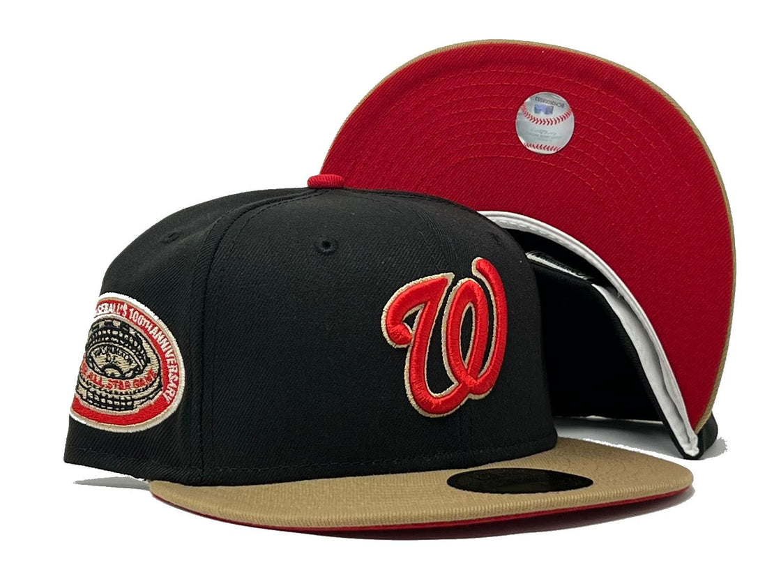 WASHINGTON NATIONALS 1962 ALL STAR GAME BLACK CAMEL RED BRIM NEW ERA FITTED HAT