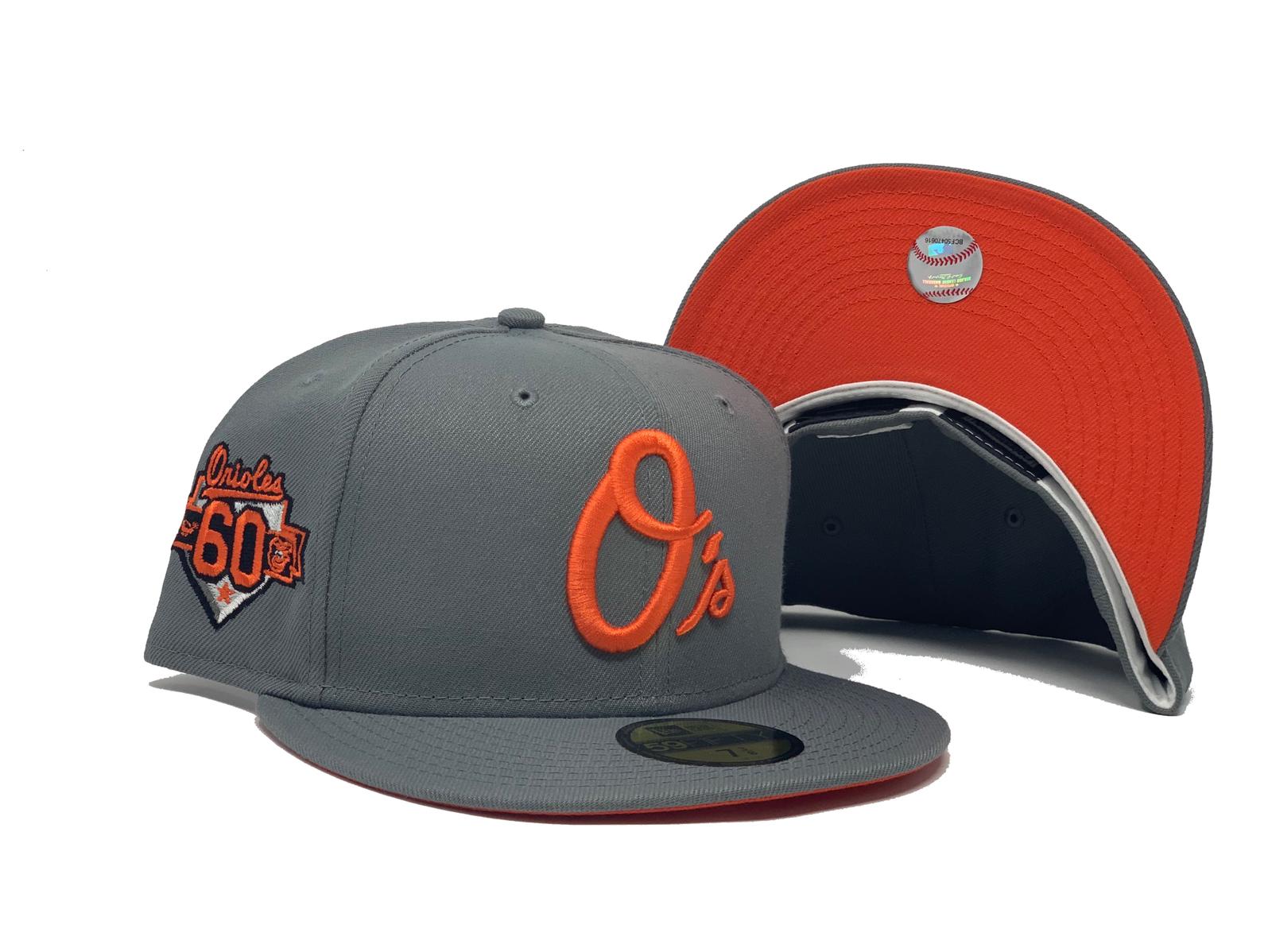 Baltimore Orioles 30th Anniversary 59FIFTY New Era Fitted Hat (Glow in The Dark Pine Green Pewter Flight Orange Under BRIM) 8