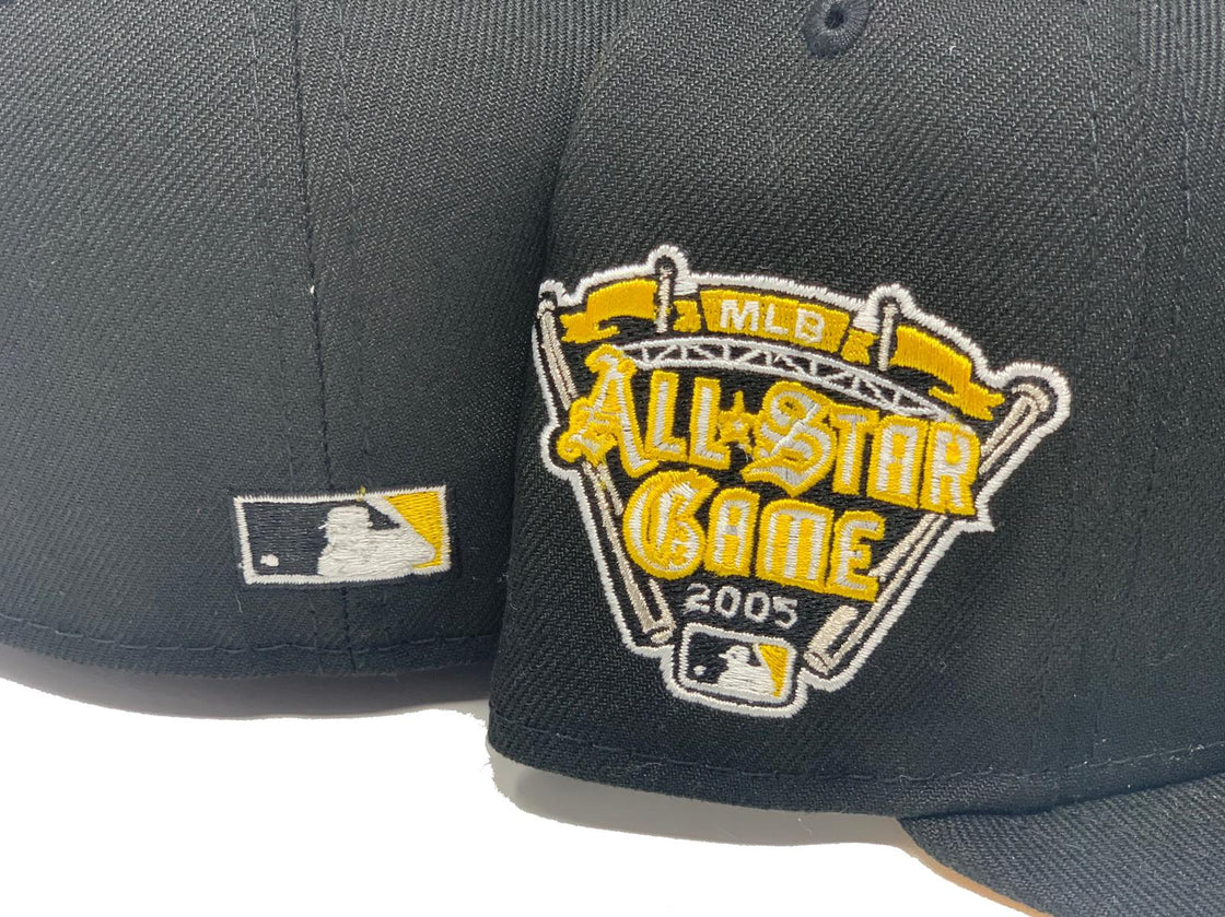 DETROIT TIGERS 2005 ALL STAR GAME BLACK YELLOW BRIM NEW ERA FITTED HAT