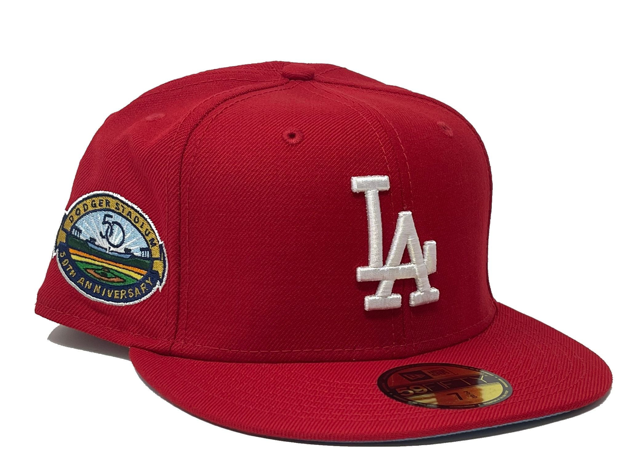 LOS ANGELES DODGERS 50TH ANNIVERSARY BEHIND THE COLORS RED BRIM NEW –  Sports World 165