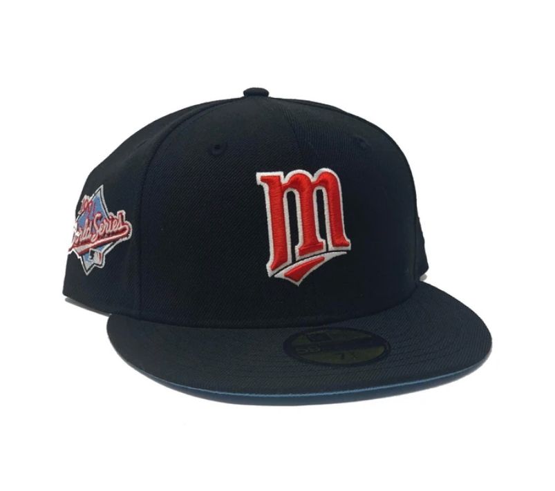 Black Minnesota Twins 1991 World Series Custom New Era fitted Hat